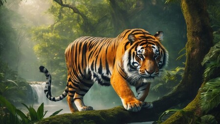Tiger at hunting